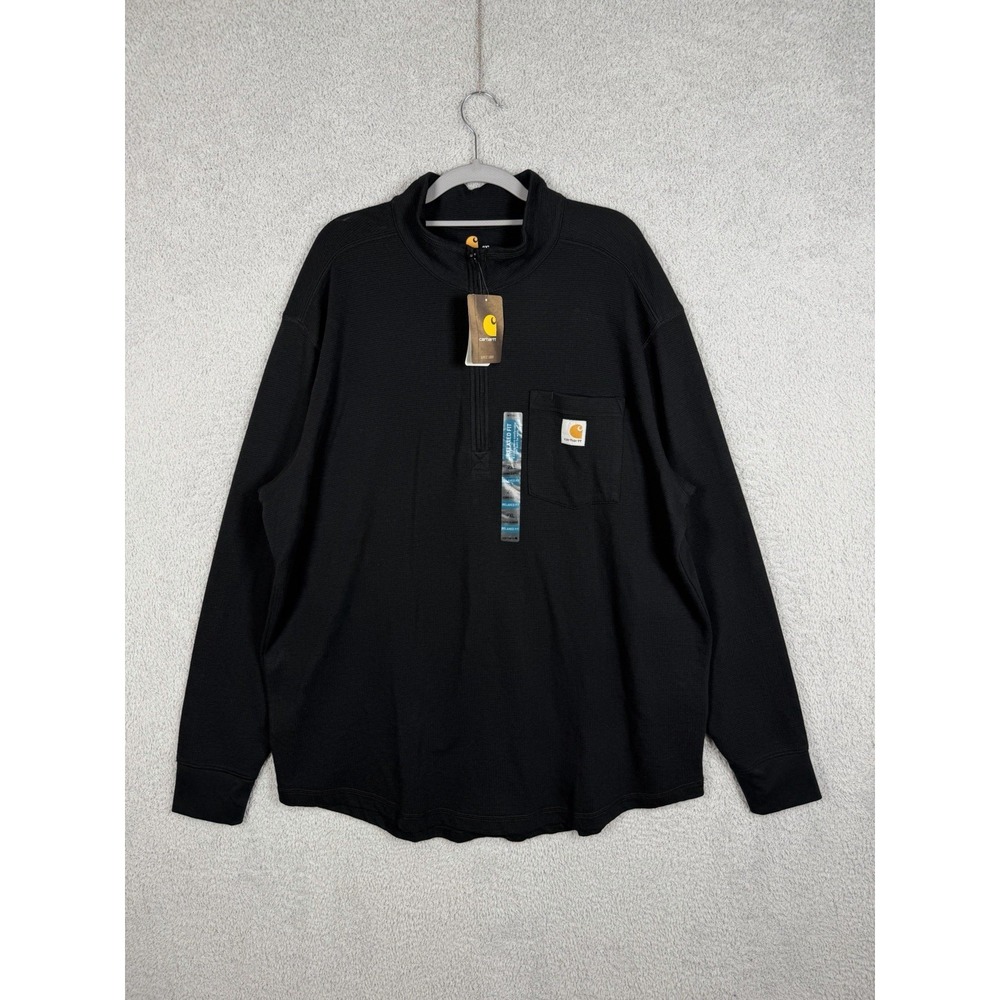NWT Carhartt Pullover Men's 2XL Black Tilden 1/4 Q Zip Mock Neck Workwear 103362
